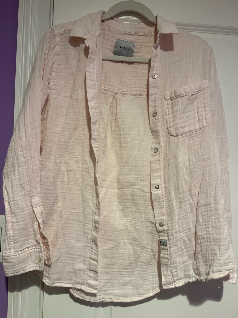 Rails pink gauze button up